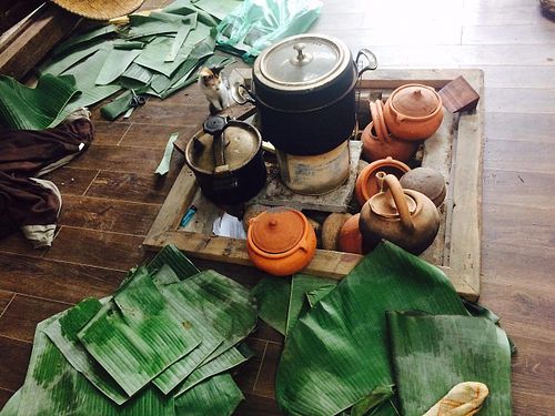 This is Bao An way!! Getting the best flavors out of the food - cooking on the fire  at Thuc Duong Bao An - Bao An Macrobiotic in Da Nang