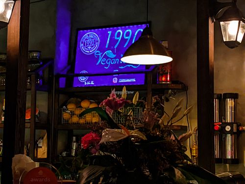 Sign inside 1990 Vegan Living at 1990 Vegan Living in Berlin