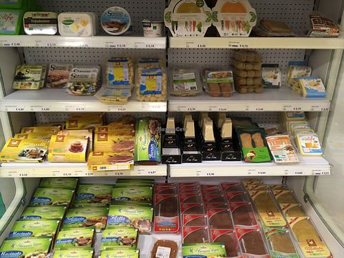 Vegan cheese and meat at Veggie Market  in Turin