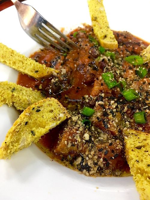 Homemade sausage and yellow bread!!!  So Much better than it sounds! at Vegan Yes - Nag's Head Market in North London