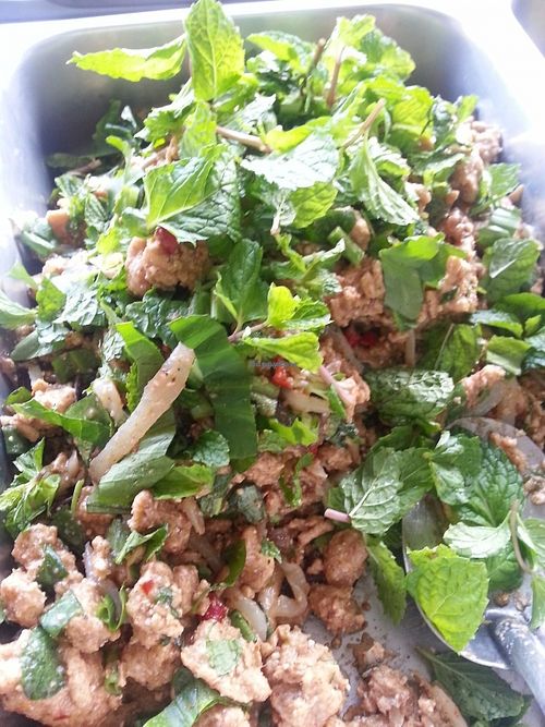 spicy salad at Pang Vegetarian in Udon Thani