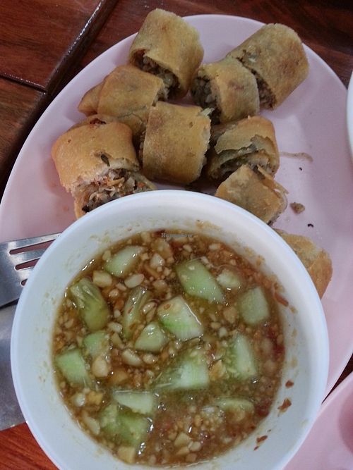 spring rolls at Pang Vegetarian in Udon Thani