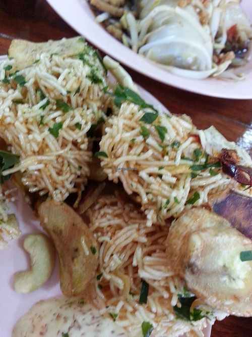 Sweet crispy noodles at Pang Vegetarian in Udon Thani