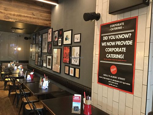 indoor seating  at Grill'd in Brisbane