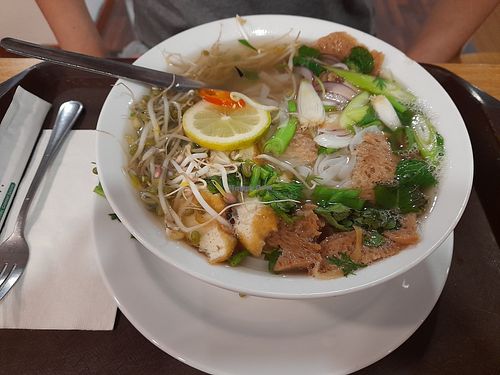 Pho with vegetables and soy at Veganland - Karlovo Namesti in Prague