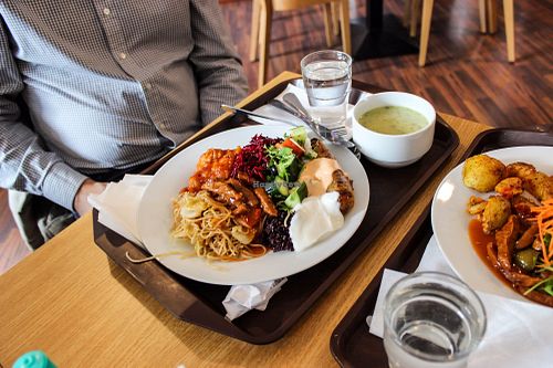 selection from the buffet at Veganland - Karlovo Namesti in Prague