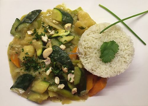 Curry vegetable basmati rice at BioGourmands in Obernai
