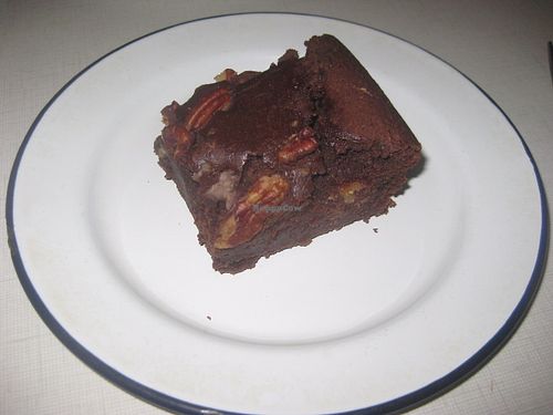 Vegan pecan brownie at Fig and Sparrow in Manchester