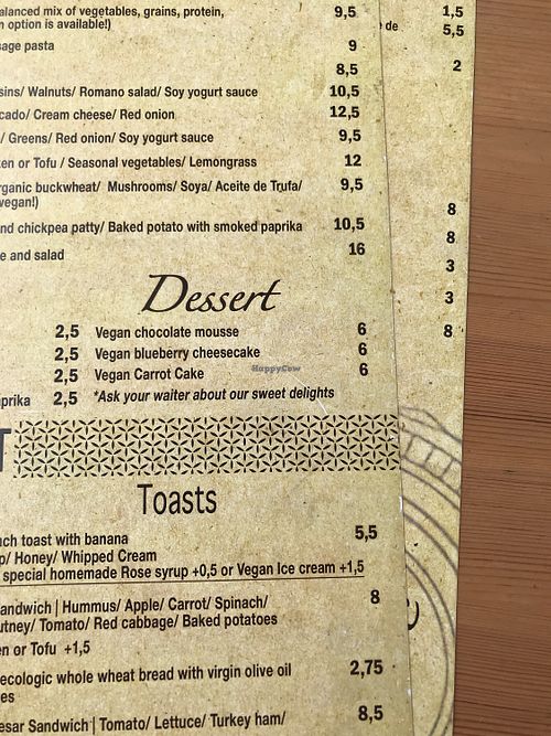 Desserts at Organic Cafe in Fuengirola