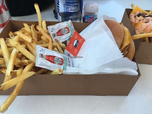 Vegan cheeseburger combo  at Burgerlords - Chinatown in Los Angeles