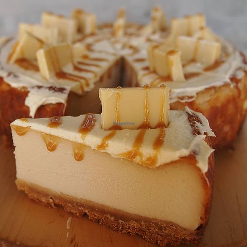 vegan cheesecake at Harry's Gourmet Pizza in Adamstown