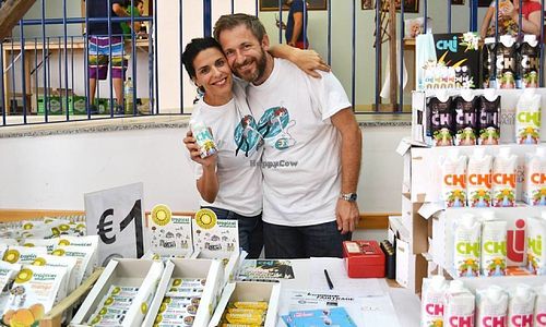 Promoting coconut water of the CHI brand among other veggie goodies. at Core Green Organic & Fairtrade in Santa Venera