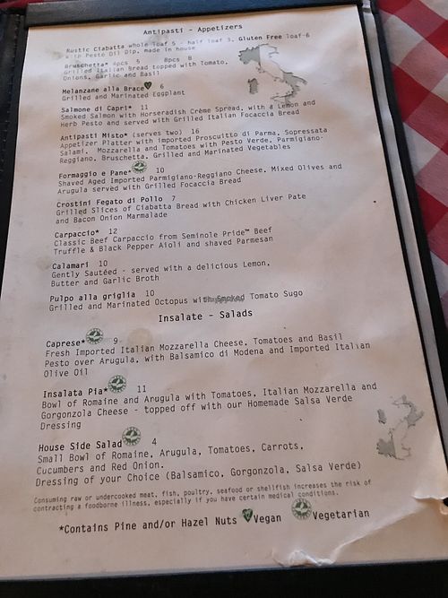 Pia's Trattoria Gulfport Florida Restaurant HappyCow