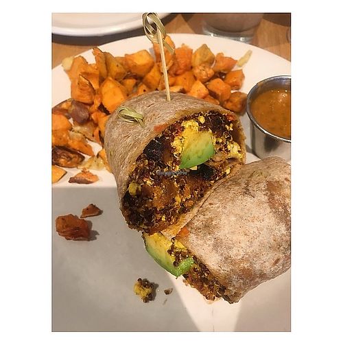 Tofu scramble breakfast burrito  at True Food Kitchen in Fairfax