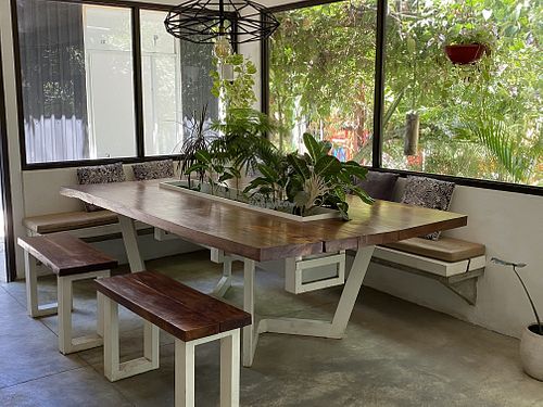 Indoors at Luv Burger in Nosara