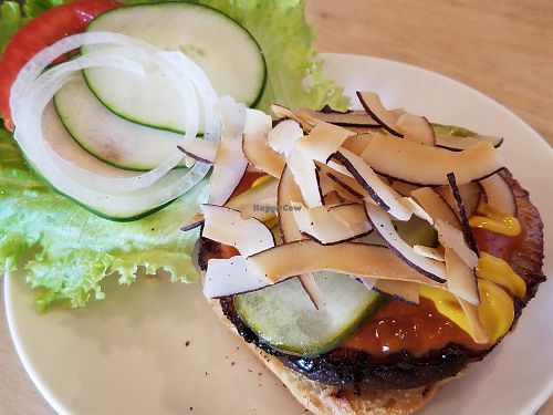 Tropical burger at Luv Burger in Nosara