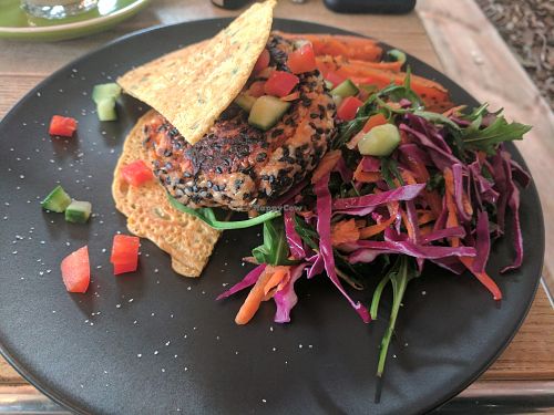 Veggie Burger at Komuniti in Long Jetty
