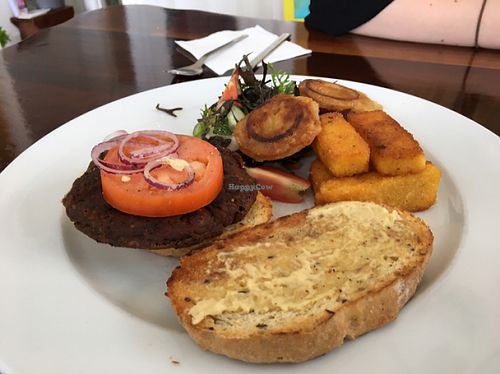 vegan burger  at Villa 23 in Christchurch