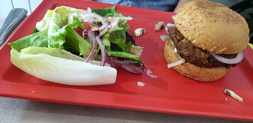 Vegan burger at Le Montagnole in Bourg-saint-maurice