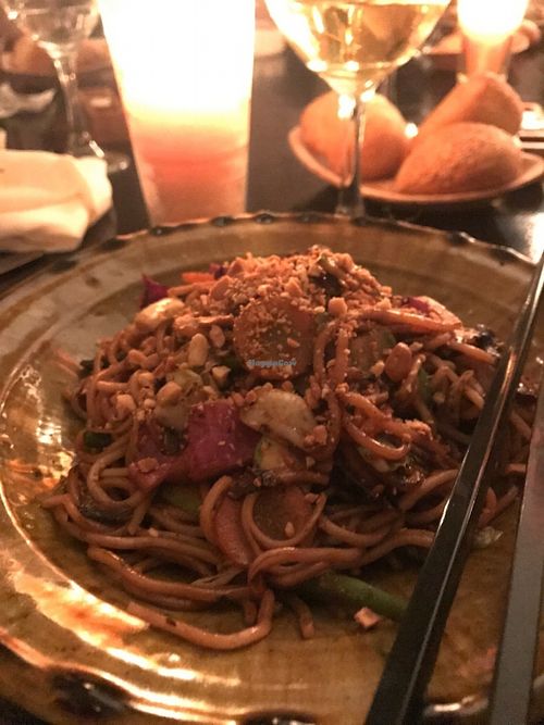 Veggie noodles with amazing peanut sauce !  at Bo & Zin in Marrakech