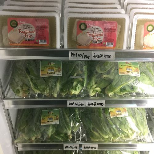 local organic greens and tofu at BMS Organics - Eastern Mall in Kuala Lumpur