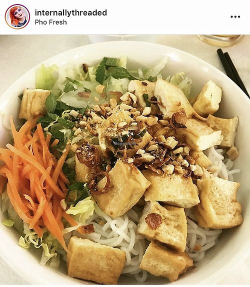 Vegan noodle bowl with tofu  at Pho Fresh in Fort Myers