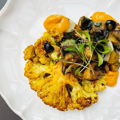 Cauliflower steak
 at Raiz in Porto