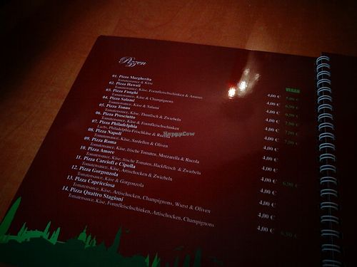 Part of the menu.  at Roma Ristorante Pizzeria in Leipzig
