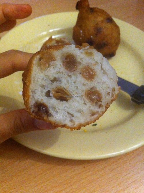 Oliebol with raisins at Verwijk's Oliebollen in Utrecht