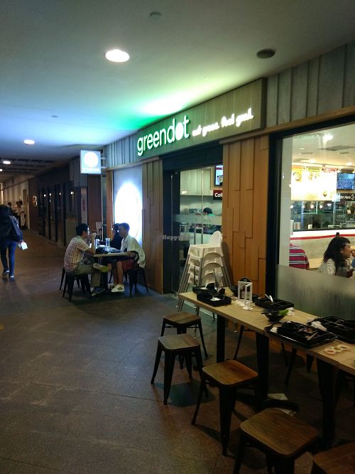 Outdoor seating at Greendot - Bugis Junction  in Central Singapore