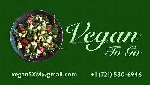 Business Card + Banner at Vegan To Go in Simpson Bay