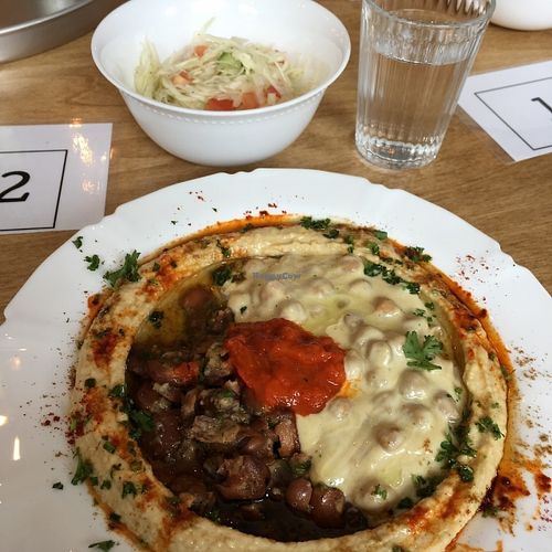 Hummus Le Meshulash at Birona Hummus Bar in Montreal