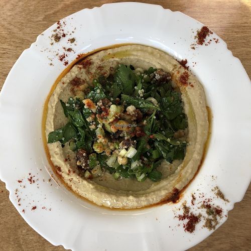 Hummus À la Berlinoise at Birona Hummus Bar in Montreal