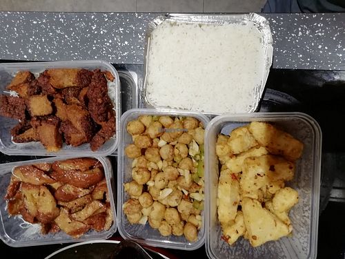 Excited Lotus is back open! 2 X seitan, salt & chilli tofu, salty soya balls at Lotus Vegan Cuisine in Glasgow