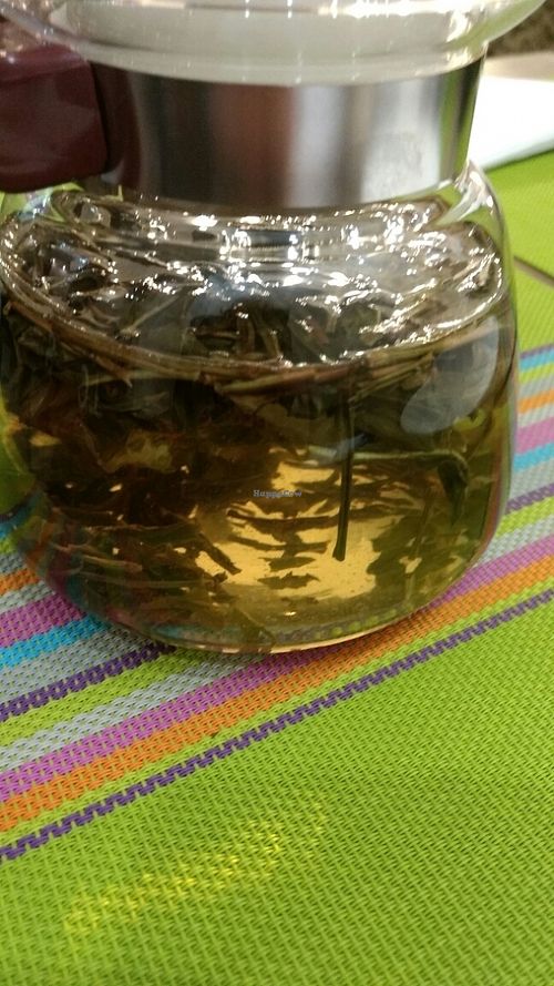 green tea at Lotus Vegan Cuisine in Glasgow