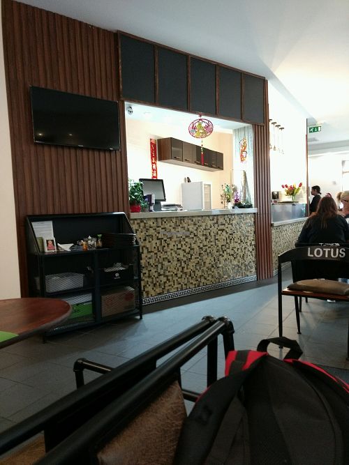 counter at Lotus Vegan Cuisine in Glasgow