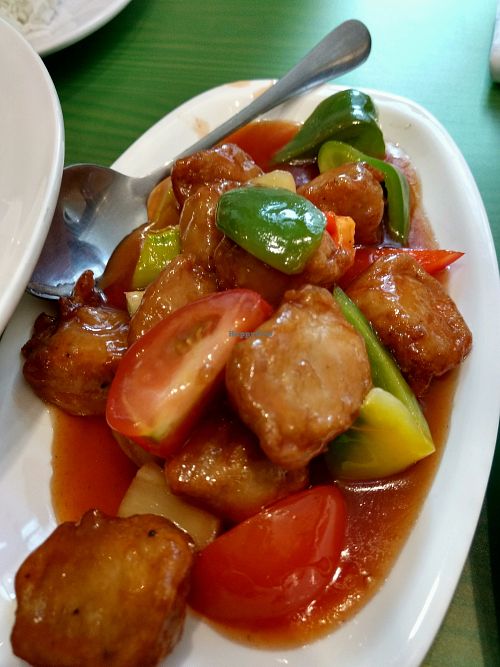 sweet and sour at Lotus Vegan Cuisine in Glasgow