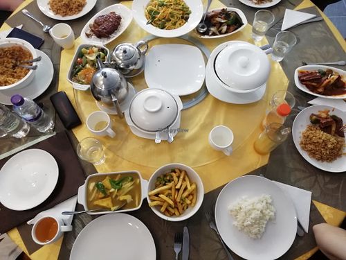 Group meal at Lotus Vegan Cuisine in Glasgow