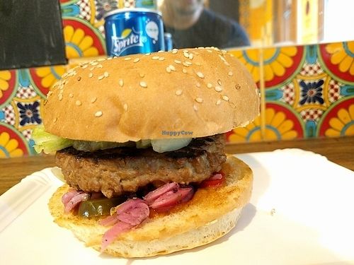 Vegan burger special  at Burrito Loco in Prague