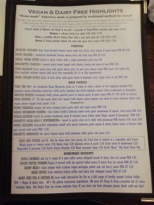 Menu at Casa Romana Italian Restaurant in Carlisle