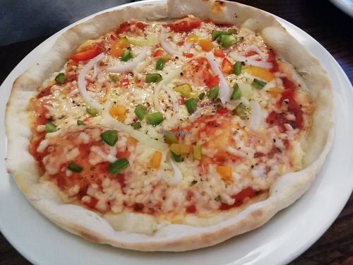 Kids cheese and tomato pizza (not vegan) at Casa Romana Italian Restaurant in Carlisle