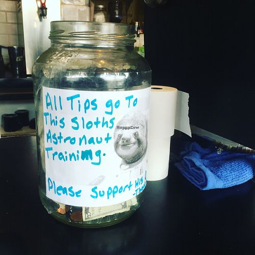 Best. Tip. Jar. Ever.  at Black Coffee and Waffle Bar in Minneapolis