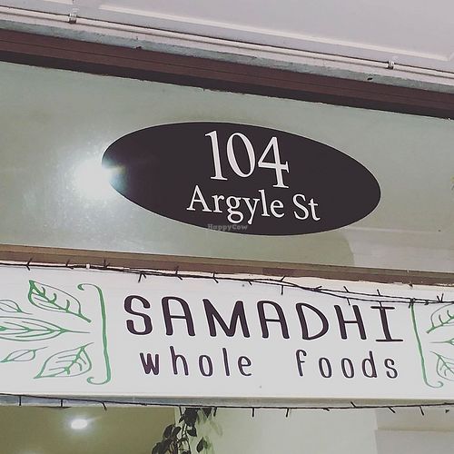 Samadhi sign at Samadhi Whole Foods in Camden