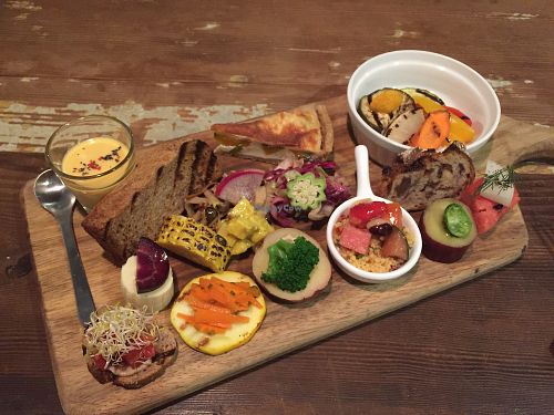 antipasto set at Plus Veganique in Tokyo
