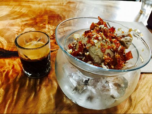 iced coffee with caramel and hazelnut.  at Elixiba in Byron Bay