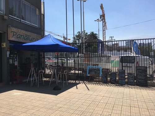 outside at Pantura Vegano in Santiago