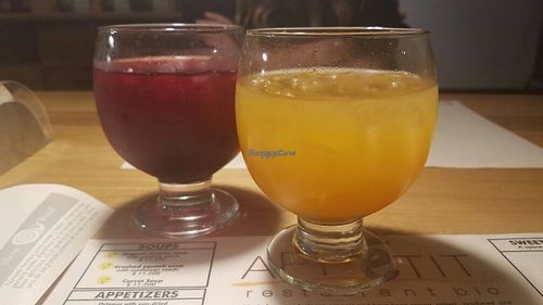 assorted fruit teas at Appetit Bio in Medellin