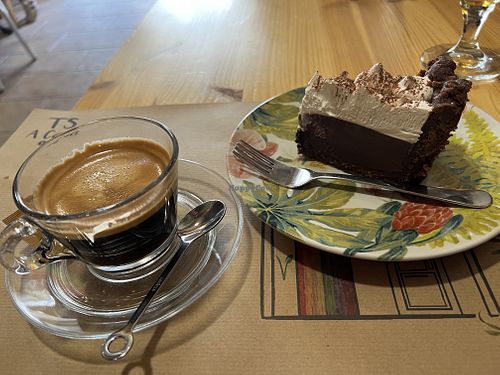 Americano and chocolate cake(vegan&gluten-free)  at TS  A Casa in Santiago De Compostela