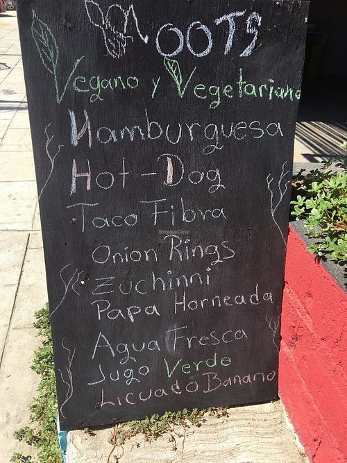 Sandwich board menu on the day that we visited at Moots in Puerto Escondido