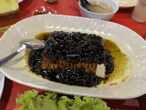 Olive blackbean tofu #Veganuary at Yisin - Indah in Johor Bahru